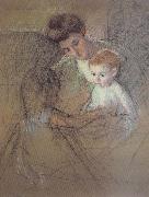 Mary Cassatt Study of Mother and kid France oil painting artist